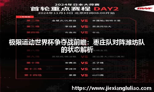 极限运动世界杯争夺战前瞻：枣庄队对阵潍坊队的状态解析